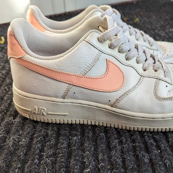 💖HP💖 Nike Air Force 1 Low Leather Trainers AH0287-102 Oracle Pink - Picture 5 of 12